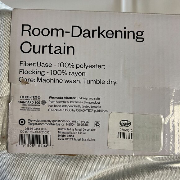 Room Essentials Room Darkening Heathered Window Curtain Panel White 42" x 84" - Picture 3 of 3